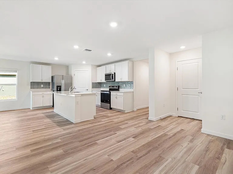 Spacious combined kitchen and living areas