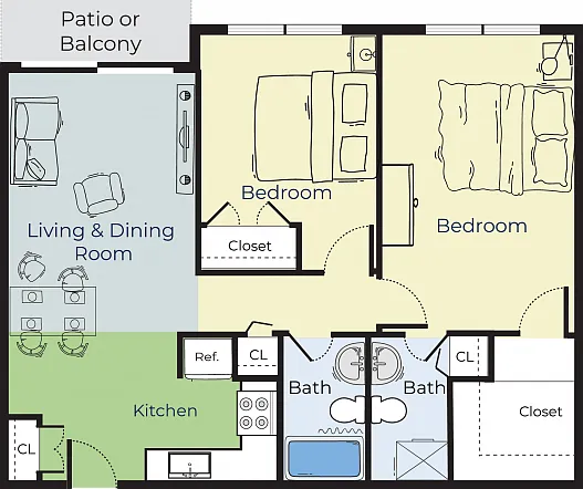 Spruce | Two Bedroom Spruce | Two Bedroom