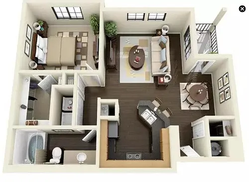 Floor plan 1X1-775