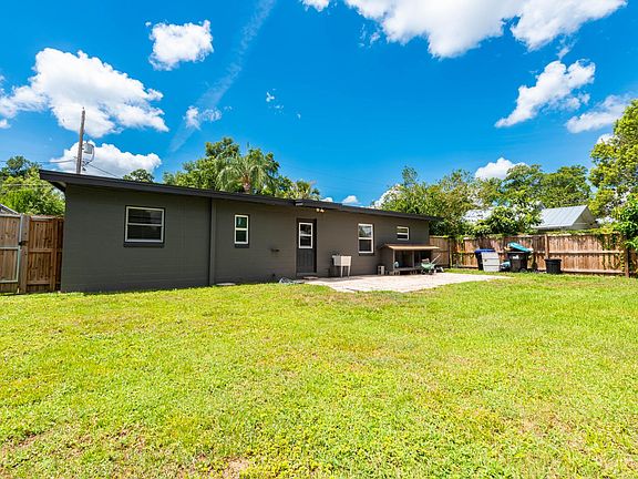 Kitchen door leads to backyard