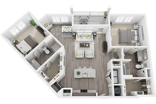 Floor plan 2F 2 Bedroom 2 Bath