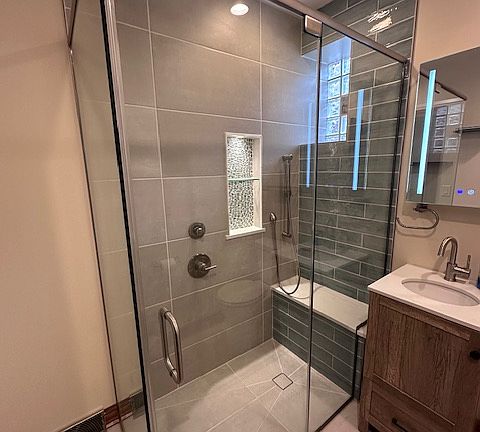 Bath with walk-in shower