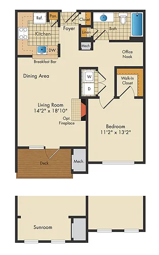 Floor plan 1 Bed 1 Bath