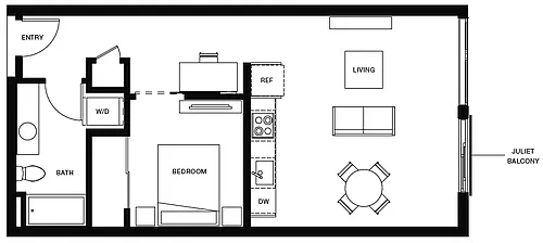 Floor plan Urban 1 Bedroom U6