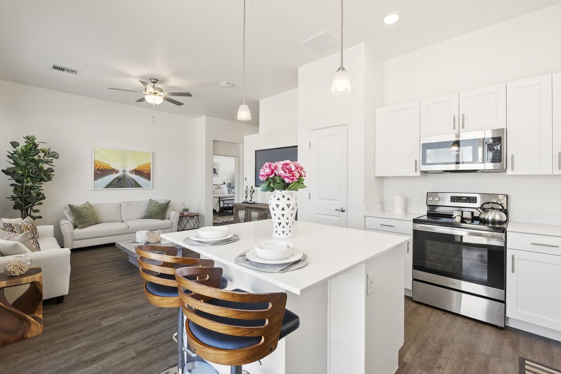Two Bedroom Tortolita Floorplan Kitchen and Living Room