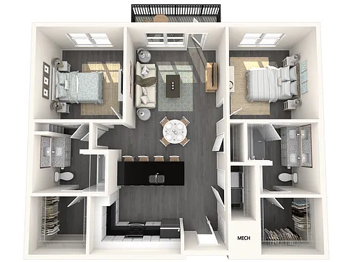 Floor plan B1 (2 Bedroom)