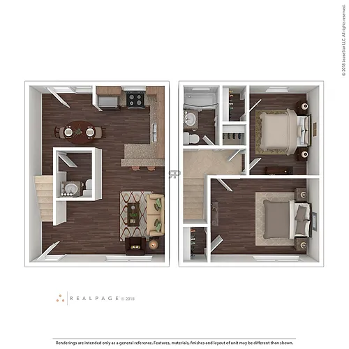 Floor plan Two Bedroom Townhome