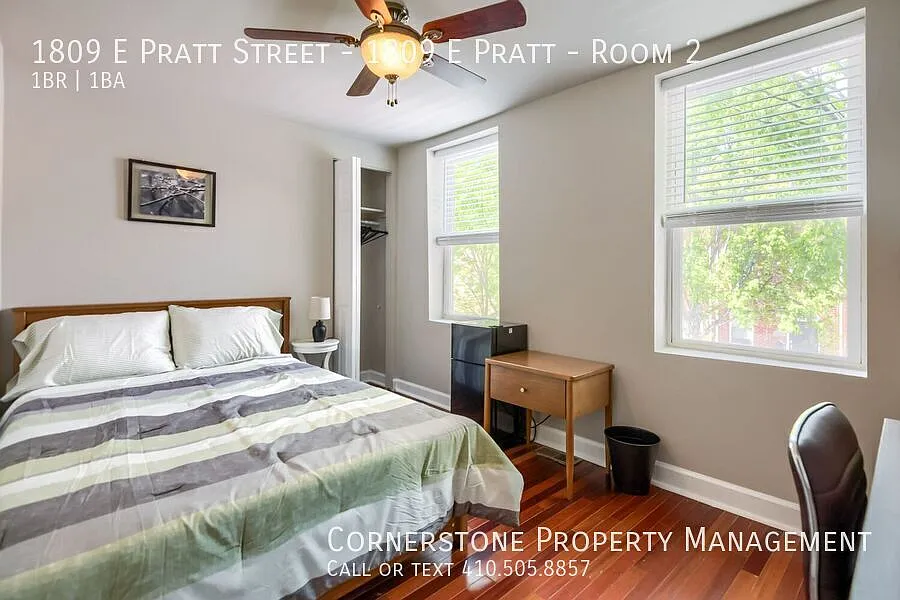 Room for Rent | $1039 | 1809 E Pratt | Furnished Bedroom in Baltimore — Photo 1