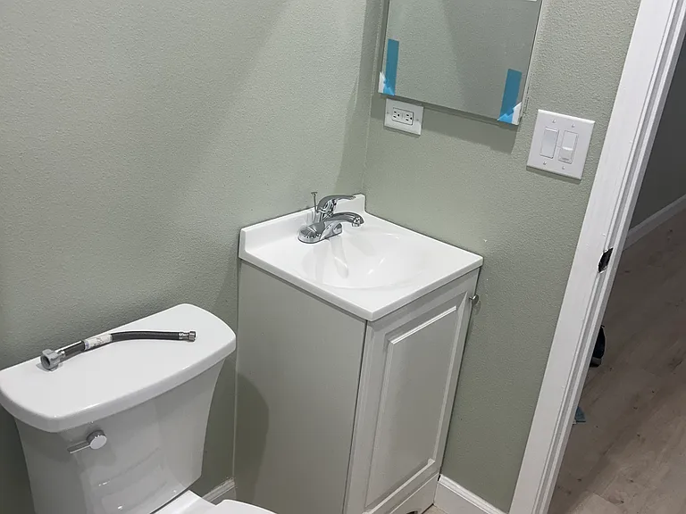 Full bathroom with vanity and shower. 
(this photo at the moment is outdated)