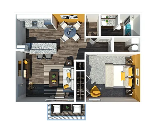 Floor plan One Bedroom | One Bathroom
