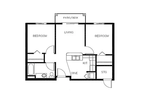 Floor plan Two Bedroom Age 55 Plus