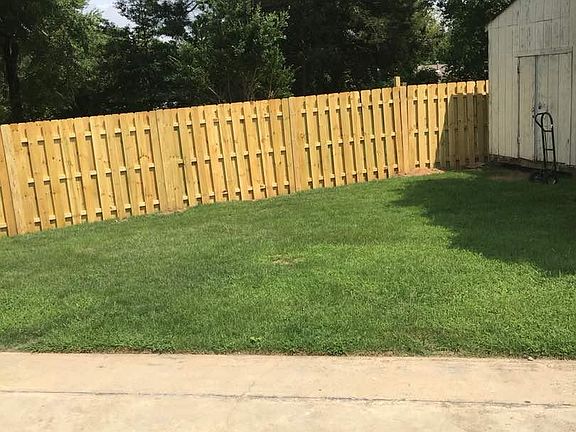 Yard at the back of the house