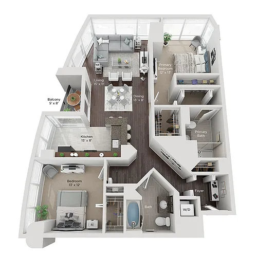 Floor plan Two Bed Style (G)