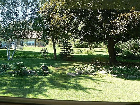 View of back yard from dinette