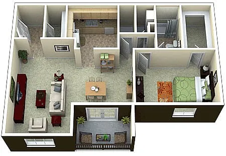 Floor plan 1 Bed 1 Bath