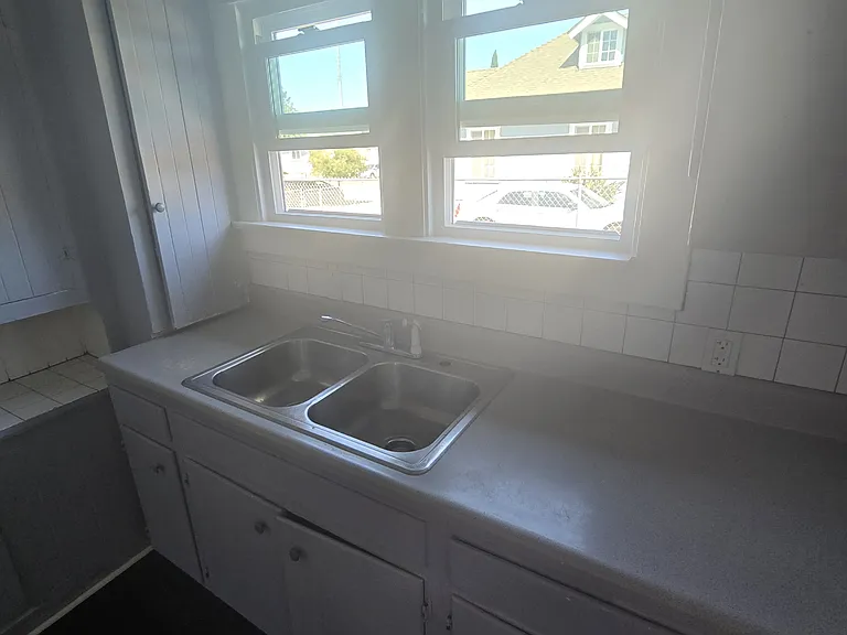 Kitchen windows.