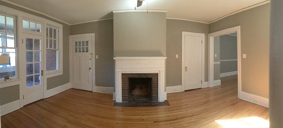 Living room with chimney