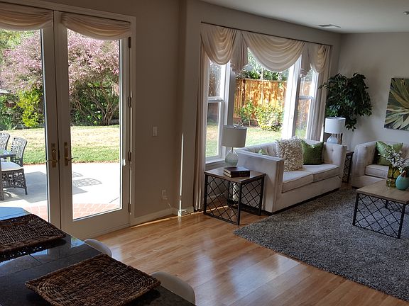 Living room and back yard