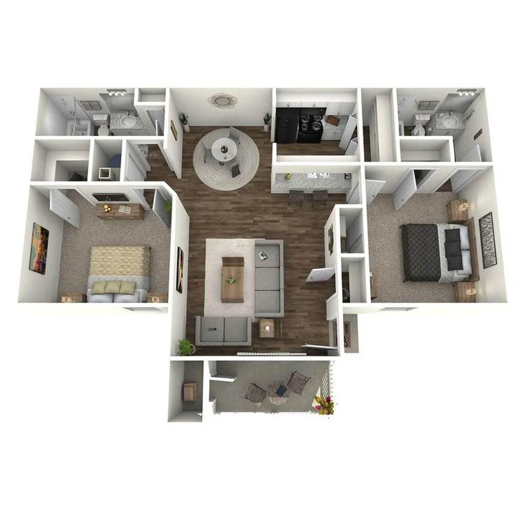 Floor plan 2 Bed 2 Bath