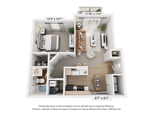 Floor plan 1B1B Gold