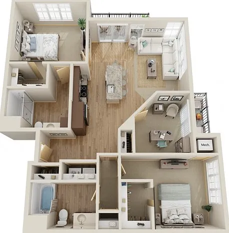 Floor Plan E1 | The Junction | Apartments in Menomonee Falls, WI Floor Plan E1 | The Junction | Apartments in Menomonee Falls, WI