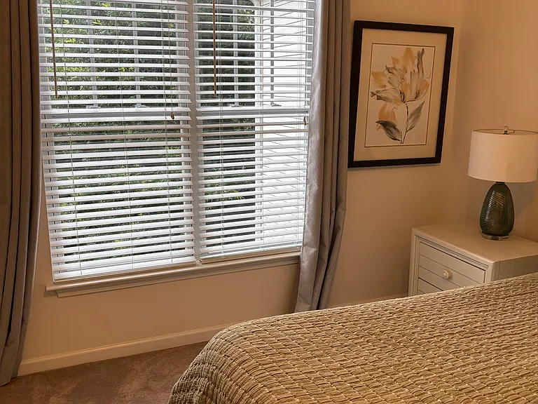 private wooded view from master BR