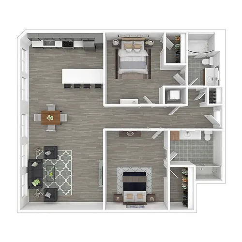 Floor plan 2 Bedroom 2 Bath