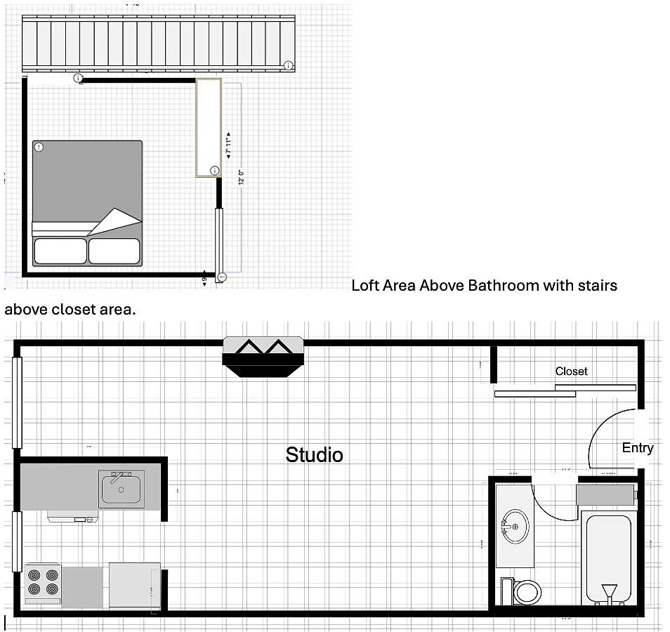 Floor plan Studio with Loft