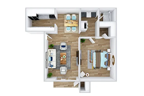 Floor plan 1 Bed - 1 Bath