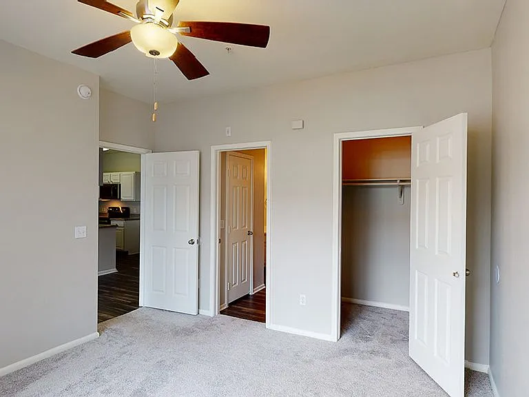 Spacious bedroom with walk-in closet