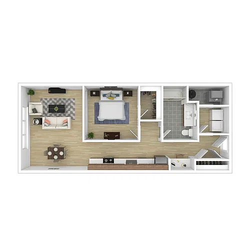 Floor plan 1 Bedroom C