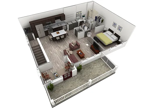 Floor plan 1 BR Grand Overlook