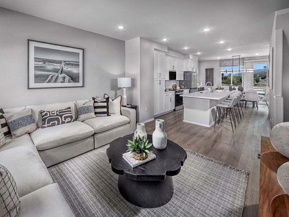 Great room in the Residence 3 floorplan at Cielo in San Marcos, CA.