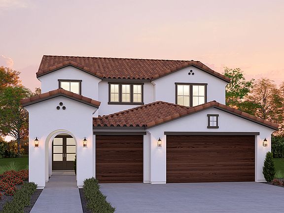 Everly Modern Spanish with Portico Exterior