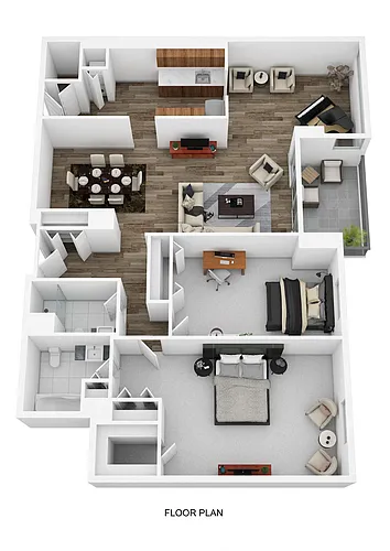 Floor plan 2 Bedroom 2 Bath with Den