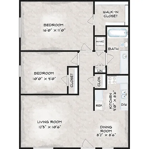 Floor plan Two Bedroom