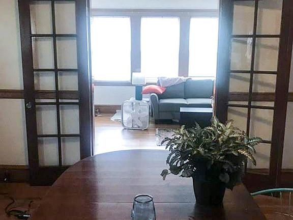 Full Dining Room between living room and kitchen