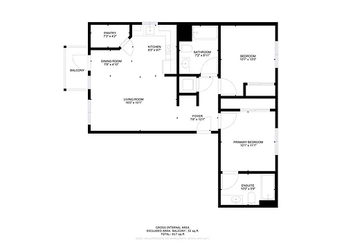 Floor plan Two bedroom-Two bathroom-771sf