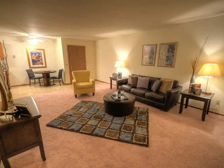 Living room and dining area