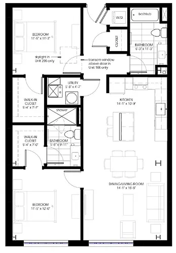 Floor plan 106-206
