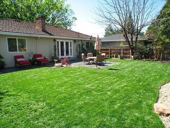 Professionally landscaped back yard