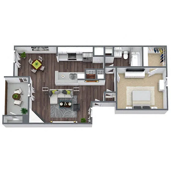 Floor plan A4: 1 Bed 1 Bath