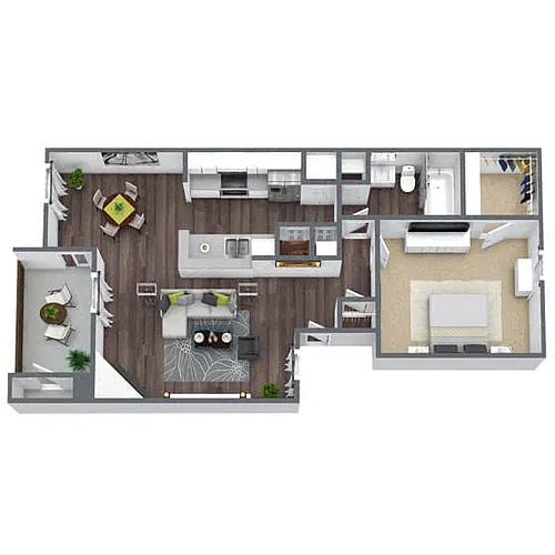 Floor plan A4: 1 Bed 1 Bath