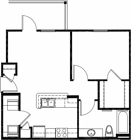 Floor plan 1 Bedroom/ 1 Bath