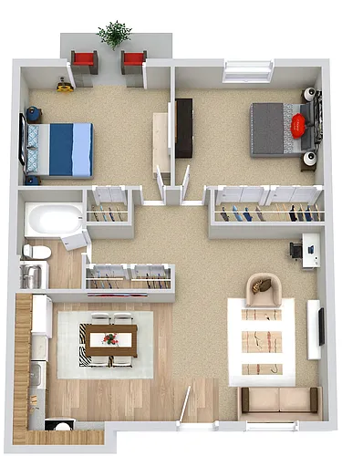 Floor plan 2 BEDS | 1 BATH