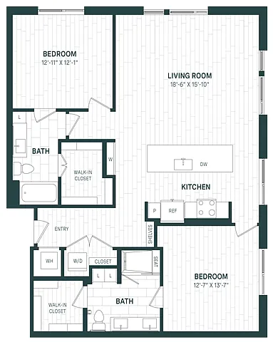 Floor plan 2 Bed/2 Bath-C05