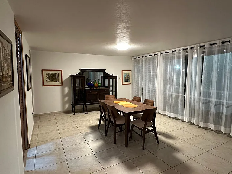 Living and dining space at night