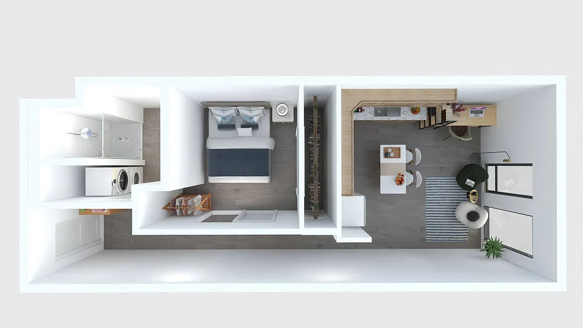 Floor plan 1 Bed E.1 - MFTE, Utilities Included