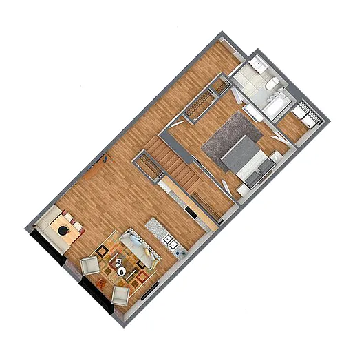 Floor plan 1 Bed 1 Bath U