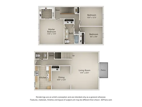 Floor plan 3BR Townhouse